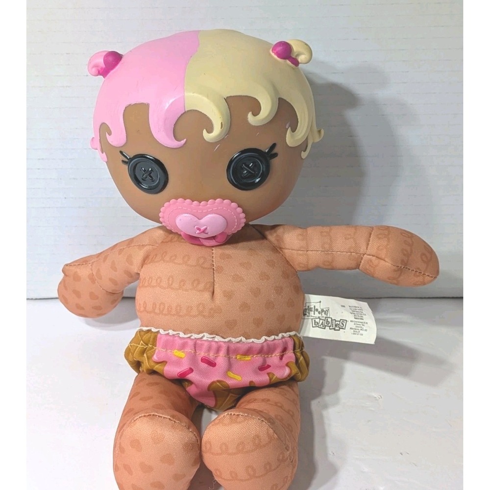 Lalaloopsy Babies Scoops MGA Soft Body With Pacifier And Diaper 12" 2 Tone Hair
